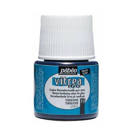 Farba witrażowa do szkła Pebeo Vitrea 160 45ml, Turkusowa/11 Glossy Turquoise